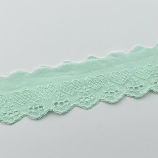 Wäschespitze Herzen mint 50mm