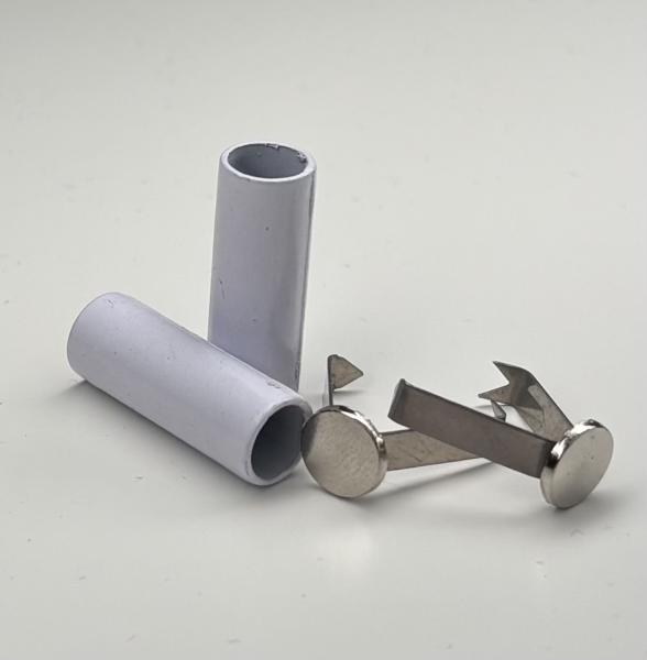 1 Paar Kordelstopper Zylinder weiß