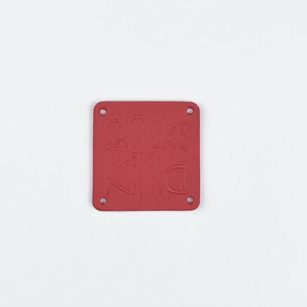 Kunstlederlabel Glückskind rot