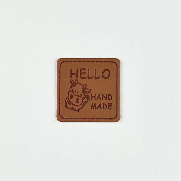 Kunstlederlabel HELLO handmade braun