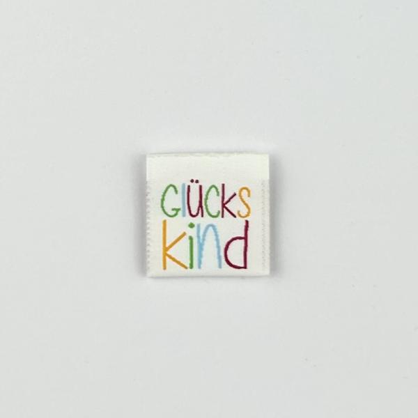 Webetikett Glückskind bunt