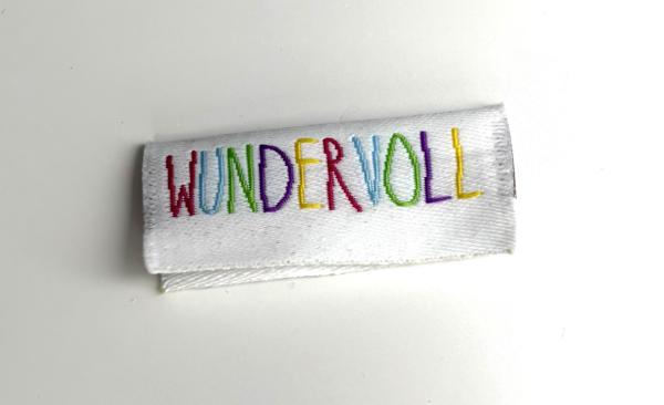 Webetikett wundervoll bunt