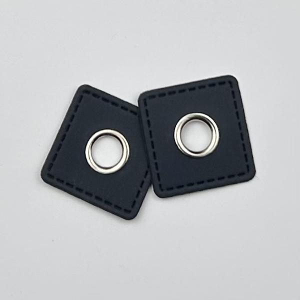 1 Paar Ösenpatch Quadrat blau 10mm
