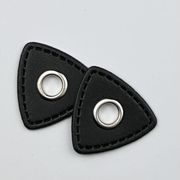1 Paar Ösenpatch Dreieck schwarz 8mm