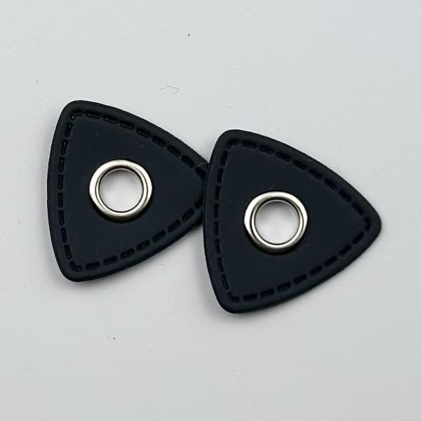 1 Paar Ösenpatch Dreieck blau 8mm