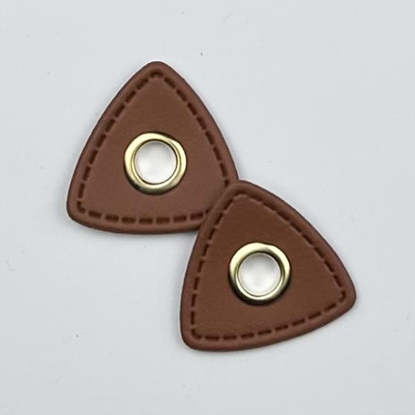 1 Paar Ösenpatch Dreieck braun 8mm