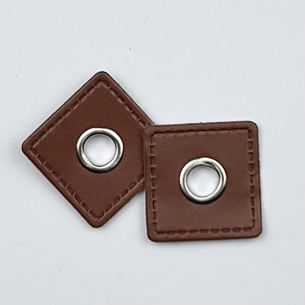 1 Paar Ösenpatch Quadrat braun 8mm