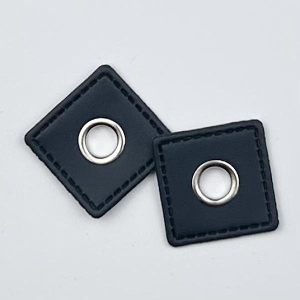 1Paar Ösenpatch Quadrat blau 8mm