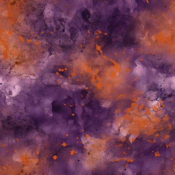 Grunge lila orange - Überbreite BIO French Terry