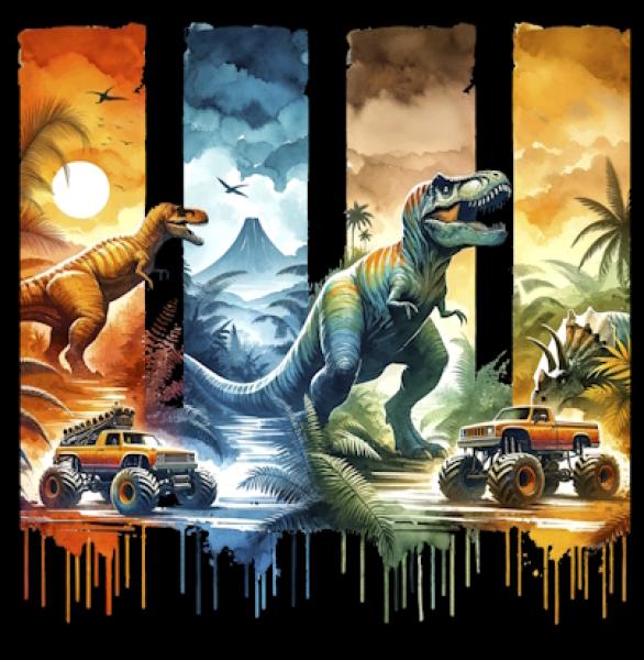 Dinos - Print T-Rex 70cm - BIO French Terry