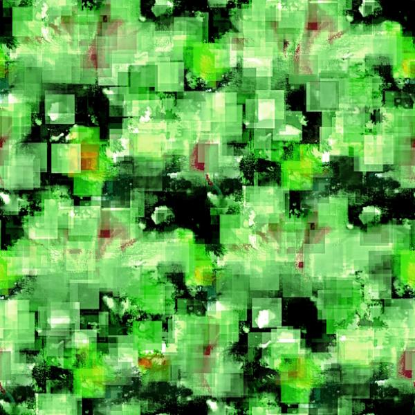 Pixel Grunge grün - Überbreite BIO French Terry