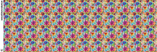 Blumen bunt - Überbreite BIO Jersey