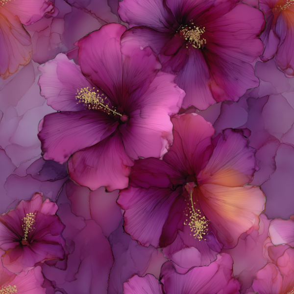 Blumen lila - Überbreite BIO Jersey