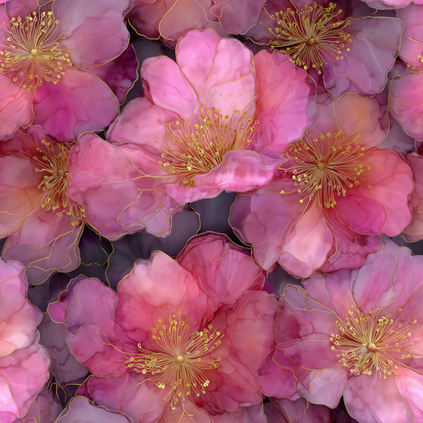 Blumen rosa - Überbreite BIO Jersey