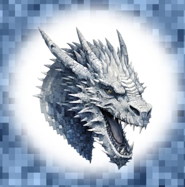 Pixel - Drachenkopf 70cm - BIO French Terry