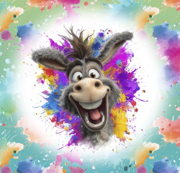 Cool Summer - Panelbild Esel 70cm - BIO Jersey