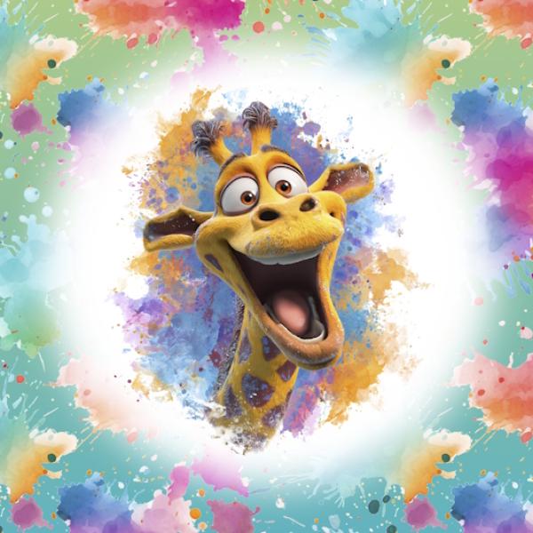 Cool Summer - Panelbild Giraffe 70cm - BIO Jersey