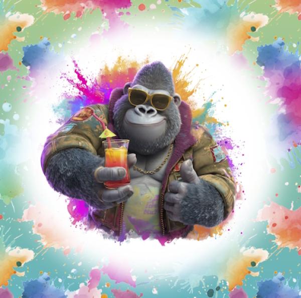 Cool Summer - Panelbild Gorilla 70cm - BIO Jersey