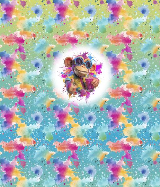 Cool Summer - Panelbild Schimpanse 70cm - BIO Jersey