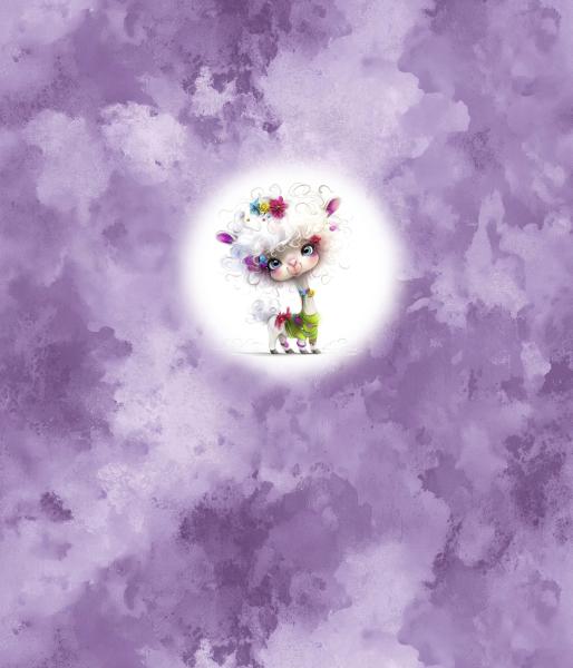 Crazy Animals - Panelbild Alpaka 70cm - BIO Jersey