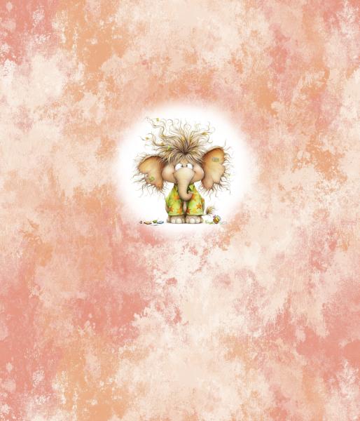 Crazy Animals - Panelbild Elefant 70cm - BIO Jersey