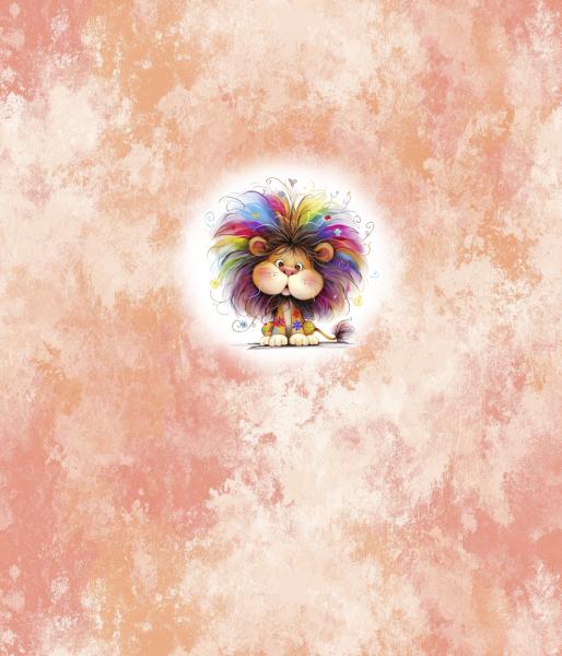 Crazy Animals - Panelbild Löwe 70cm - BIO Jersey