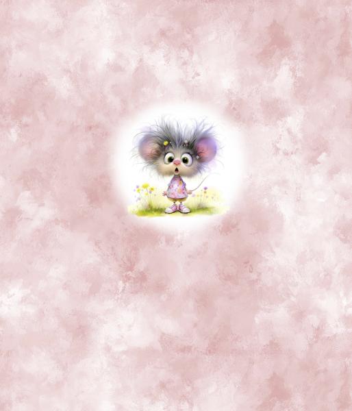 Crazy Animals - Panelbild Maus 70cm - BIO Jersey