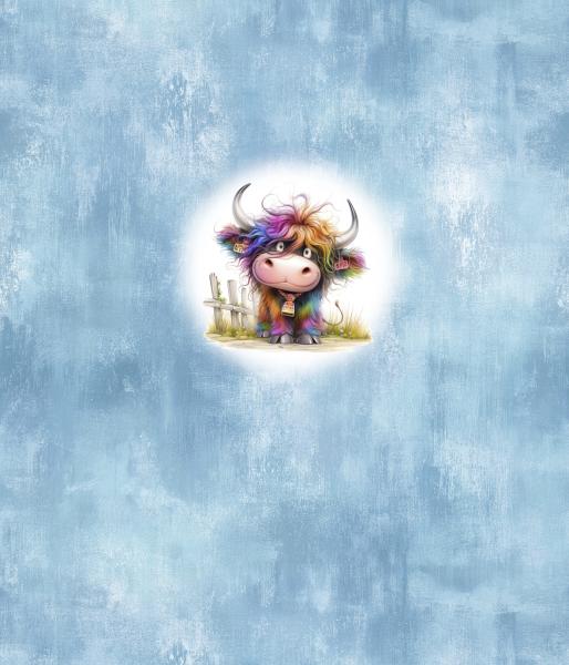 Crazy Animals - Panelbild Rind 70cm - BIO Jersey