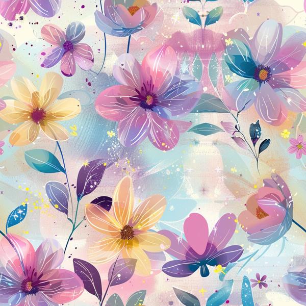 Crazy Animals - Blumen - Überbreite BIO Jersey