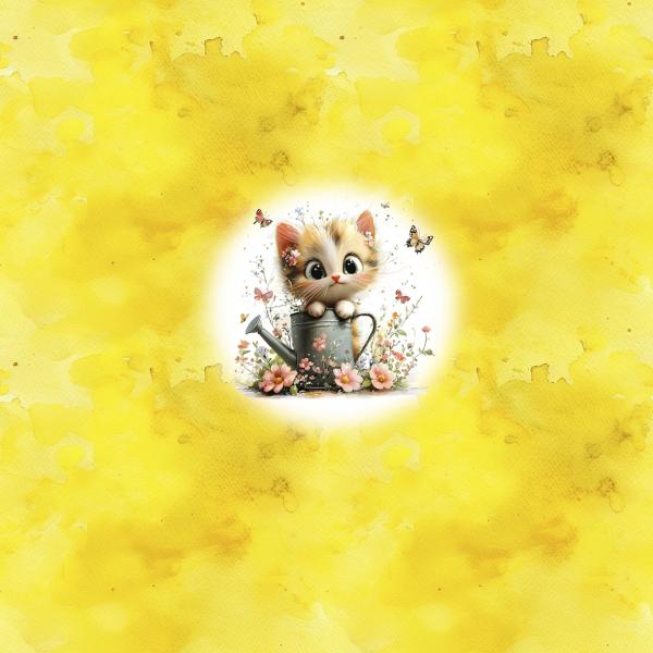 Frühlingserwachen - Panelbild Katze - BIO Jersey