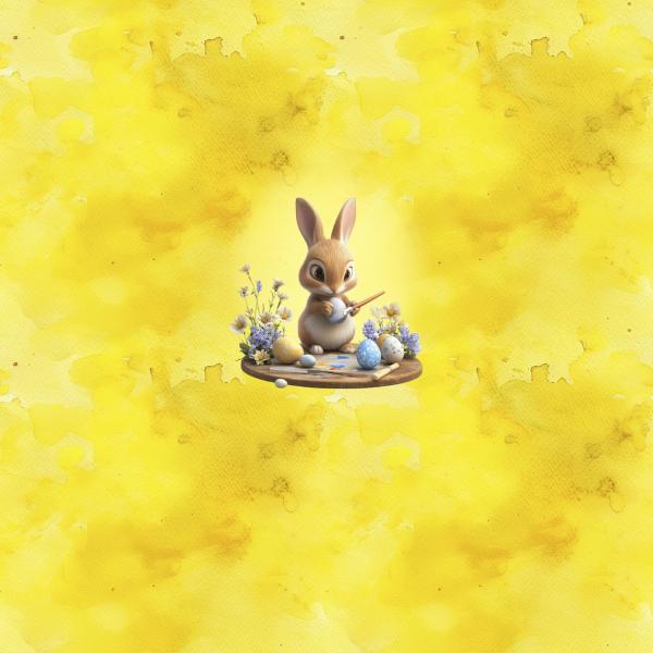 Frühlingserwachen - Panelbild Osterhase - BIO Jersey