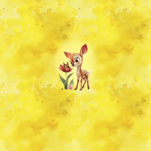 Frühlingserwachen - Panelbild Reh - BIO Jersey