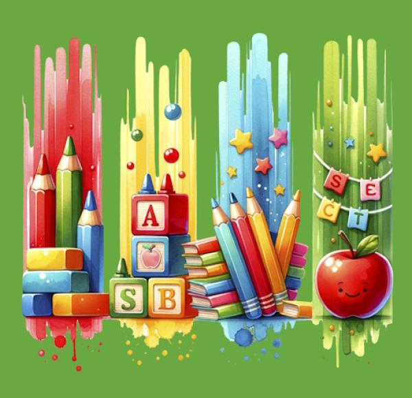 Summer Print - Panelbild ABC grün 70cm - BIO Jersey