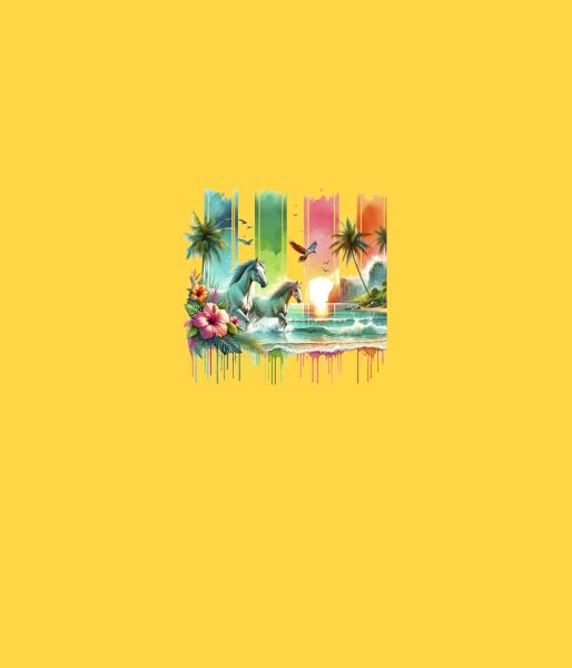 Summer Print - Panelbild Pferde 70cm - BIO Jersey