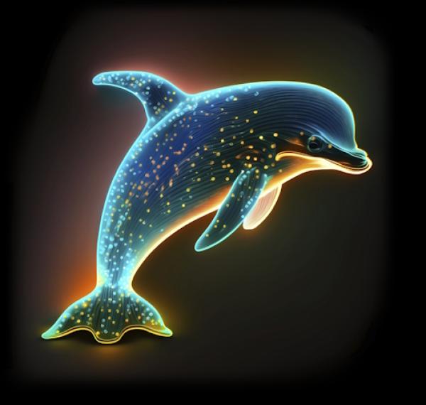 Glow - Panelbild Delfin 70cm - BIO Jersey