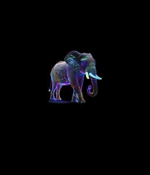 Glow - Panelbild Elefant 70cm - BIO Jersey