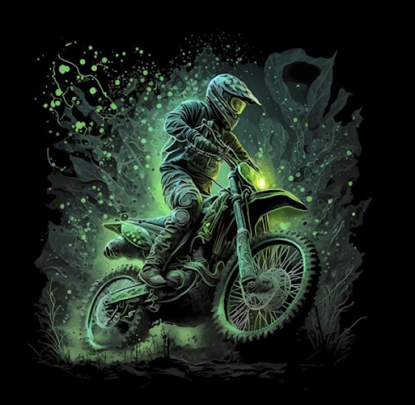 Glow - Panelbild Motorrad 70cm - BIO Jersey