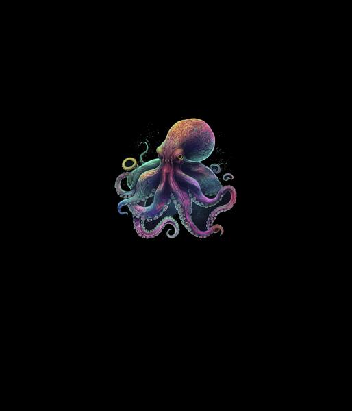 Glow - Panelbild Oktopus 70cm - BIO Jersey