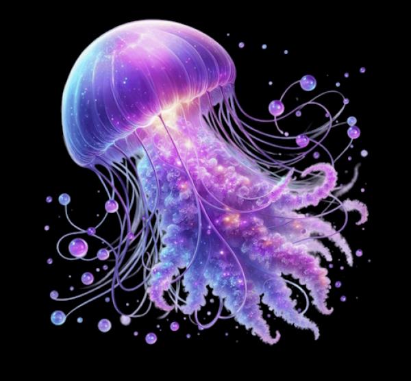 Glow - Panelbild Qualle 70cm - BIO Jersey