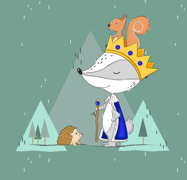 König Frechdachs - Panel mint 60x180cm - BIO Jersey
