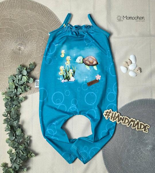 Little Ocean - Panelbild Schildkröte türkis 70cm - BIO Jersey