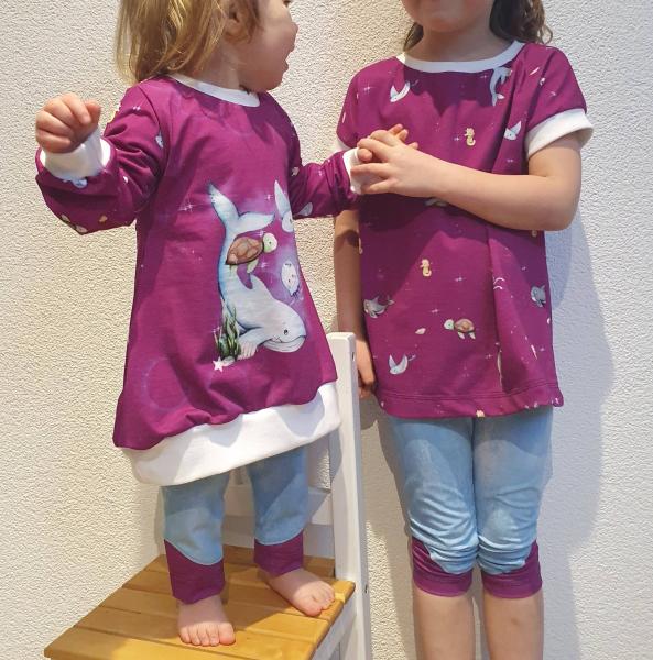 Little Ocean - Panelbild Wal beere 70cm - BIO Jersey