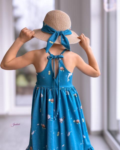 Little Ocean - Allover türkis - Überbreite BIO Jersey