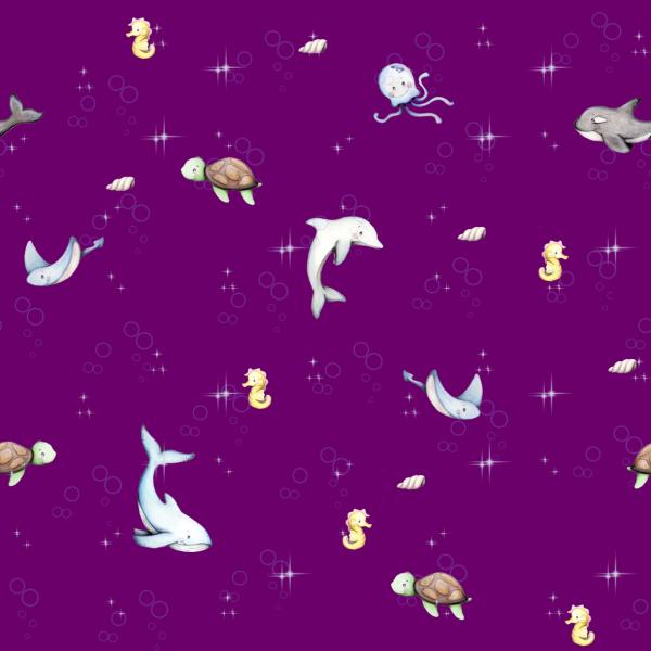 Little Ocean - Allover beere - Überbreite BIO Jersey