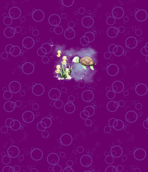 Little Ocean - Panelbild Schildkröte beere 70cm - BIO Jersey