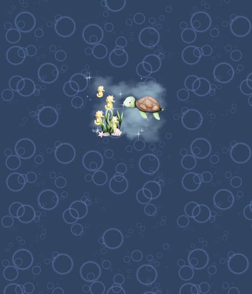 Little Ocean - Panelbild Schildkröte blau 70cm - BIO Jersey