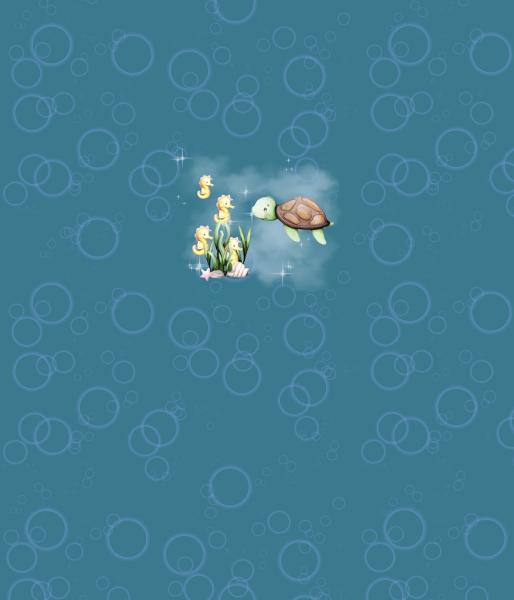 Little Ocean - Panelbild Schildkröte türkis 70cm - BIO Jersey