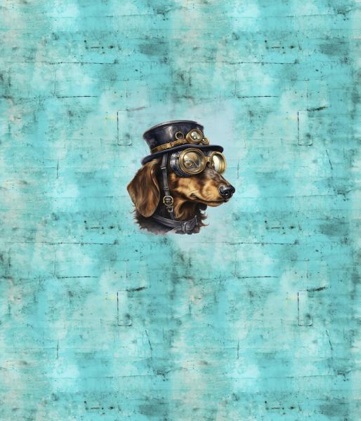 Steampunk - Panelbild Hund 70cm - BIO Jersey