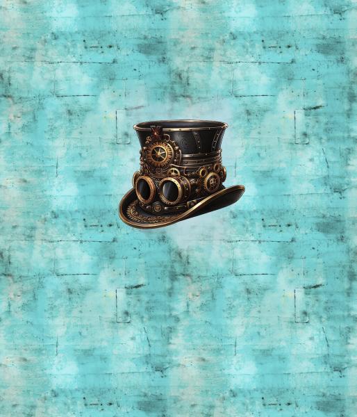 Steampunk - Panelbild Hut 70cm - BIO Jersey
