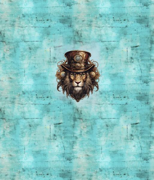 Steampunk - Panelbild Löwe 70cm - BIO Jersey